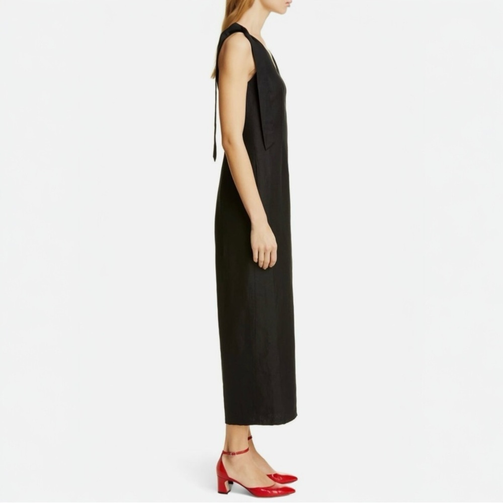 Kate Spade Linen Tie Jumpsuit In Black - Picture 2 of 11